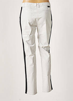 Pantalon chino broderie galons latéraux taille normale gris LEON & HARPER femme