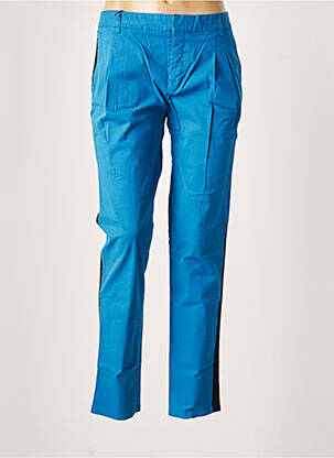 Pantalon chino broderie galons latéraux taille normale bleu LEON & HARPER femme
