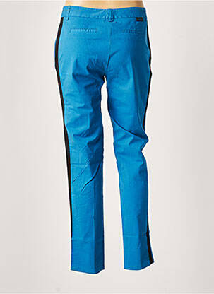 Pantalon chino broderie galons latéraux taille normale bleu LEON & HARPER femme