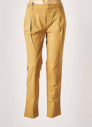 Pantalon chino broderie galons latéraux taille normale beige LEON & HARPER femme