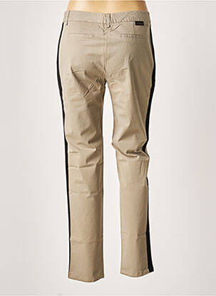 Pantalon chino broderie galons latéraux taille normale gris LEON & HARPER femme