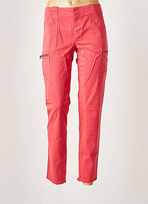 Pantalon cargo poches taille normale rose LEON & HARPER femme