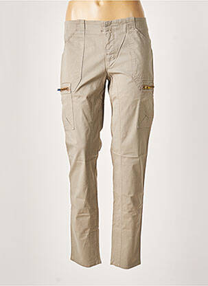 Pantalon cargo poches taille normale gris LEON & HARPER femme