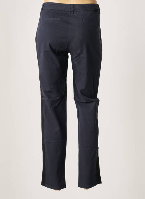 Pantalon chino broderie galons latéraux taille normale bleu LEON & HARPER femme