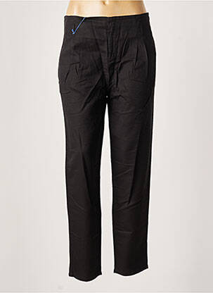 Pantalon droit taille à pinces taille haute noir LEON & HARPER femme