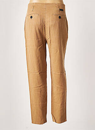 Pantalon droit taille à pinces taille haute beige LEON & HARPER femme
