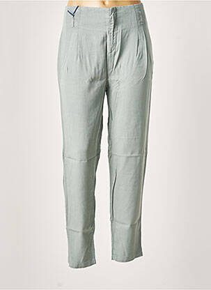 Pantalon droit taille à pinces taille haute bleu LEON & HARPER femme