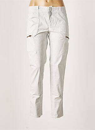 Pantalon cargo poches taille normale gris LEON & HARPER femme