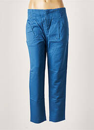 Pantalon droit taille à pinces taille haute bleu LEON & HARPER femme