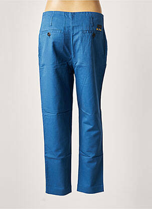 Pantalon droit taille à pinces taille haute bleu LEON & HARPER femme