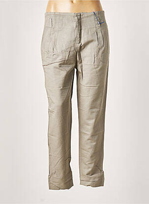 Pantalon droit taille à pinces taille haute gris LEON & HARPER femme