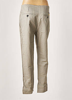 Pantalon droit taille à pinces taille haute gris LEON & HARPER femme