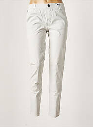 Pantalon chino tissage popeline taille normale gris LEON & HARPER femme