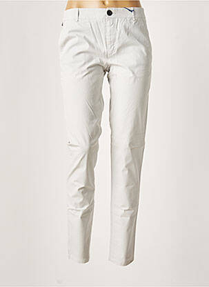 Pantalon chino tissage popeline taille normale gris LEON & HARPER femme