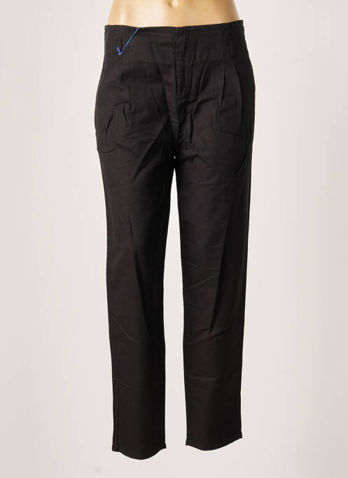 Pantalon droit taille à pinces taille haute noir LEON & HARPER femme