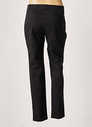 Pantalon chino tissage popeline taille normale noir LEON & HARPER femme