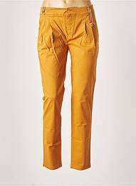 Pantalon chino tissage popeline taille normale jaune LEON & HARPER femme