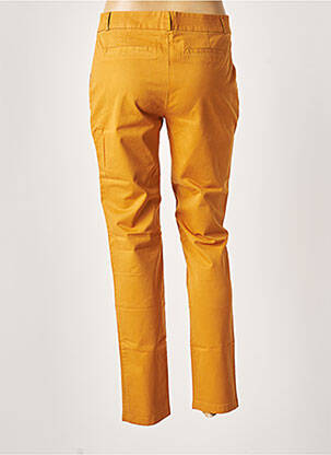 Pantalon chino tissage popeline taille normale jaune LEON & HARPER femme