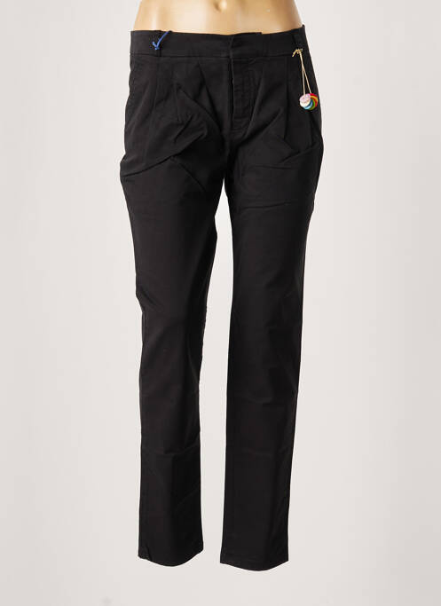 Pantalon chino tissage popeline taille normale noir LEON & HARPER femme