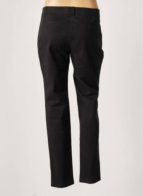 Pantalon chino tissage popeline taille normale noir LEON & HARPER femme
