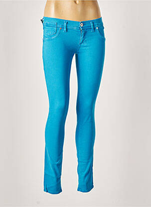 Pantalon slim taille basse taille basse bleu FREESOUL femme