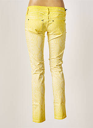 Pantalon slim taille basse taille basse jaune FREESOUL femme