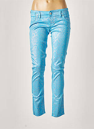 Pantalon slim taille basse taille basse bleu FREESOUL femme
