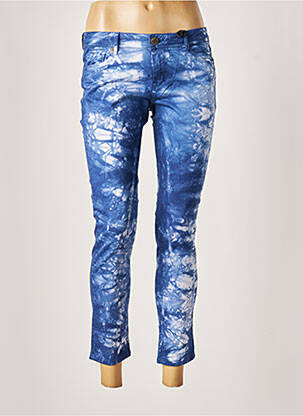 Pantalon 7/8 stretch taille basse bleu CIMARRON femme