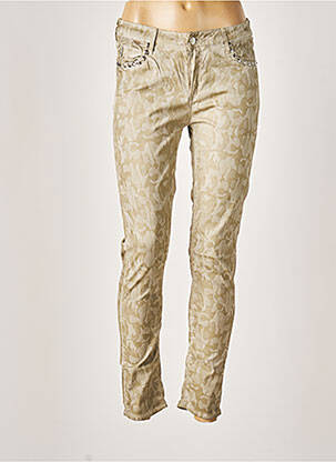 Pantalon 7/8 stretch taille basse vert REIKO femme