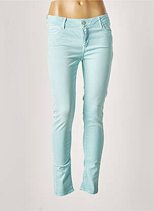 Pantalon 7/8 stretch taille basse bleu REIKO femme