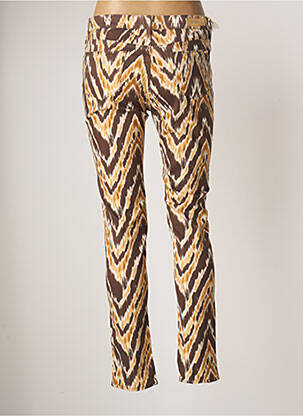 Pantalon slim tissage popeline taille normale marron REIKO femme