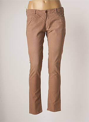 Pantalon slim taille basse taille basse marron REIKO femme