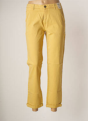 Pantalon chino tissage popeline taille normale jaune REIKO femme