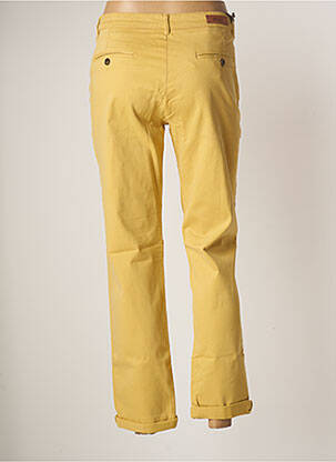 Pantalon chino tissage popeline taille normale jaune REIKO femme
