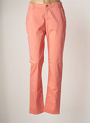 Pantalon chino fermeture zippée sous rabat boutonné taille normale orange NICE THINGS femme