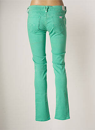 Jeans coupe slim broderie rivets taille basse vert REPLAY femme