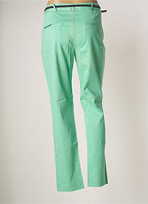 Pantalon chino fermeture zippée sous rabat boutonné taille normale vert ELEVEN PARIS femme