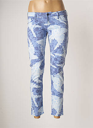Pantalon 7/8 stretch taille basse bleu GUESS femme