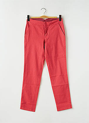 Pantalon 7/8 tissage popeline taille normale rouge LEON & HARPER femme