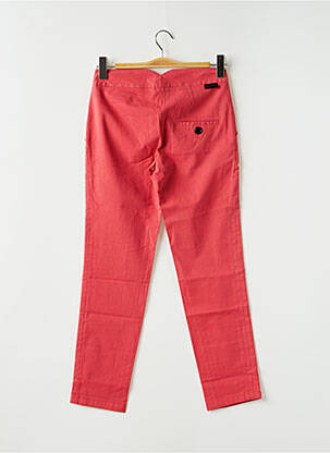 Pantalon 7/8 tissage popeline taille normale rouge LEON & HARPER femme