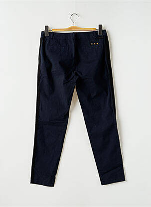 Pantalon 7/8 tissage popeline taille normale bleu LEON & HARPER femme