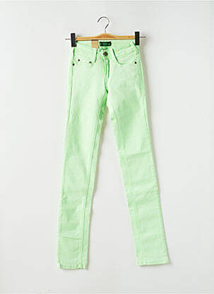 Pantalon slim tissage popeline taille normale vert CIMARRON femme