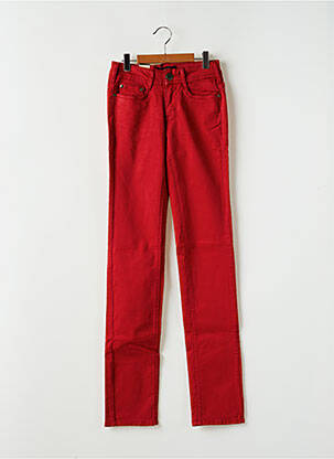 Pantalon slim tissage popeline taille normale rouge CIMARRON femme