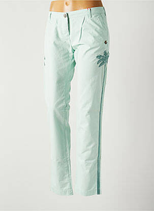 Pantalon chino broderie galons latéraux taille basse vert MAISON SCOTCH femme
