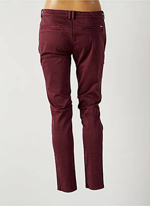 Pantalon chino taille basse taille basse rouge LE TEMPS DES CERISES femme