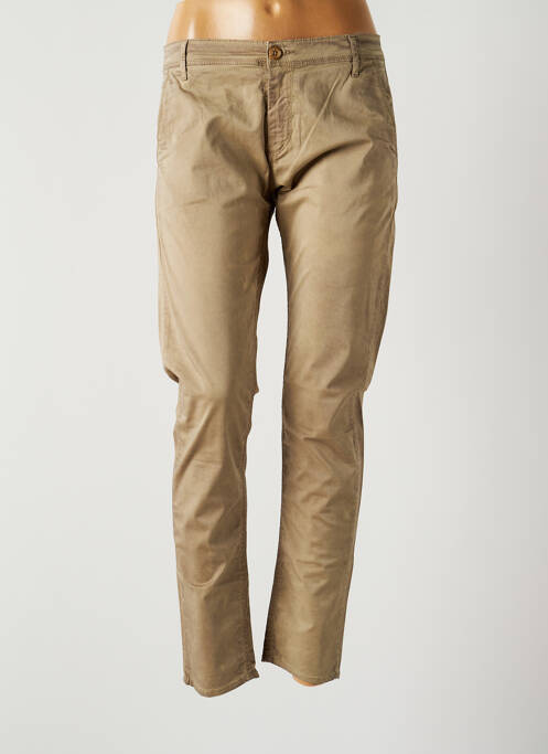 Pantalon chino marron LE TEMPS DES CERISES pour femme