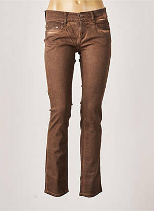 Pantalon droit stretch taille normale marron FIVE PM femme