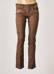 Pantalon droit stretch taille normale marron FIVE PM femme