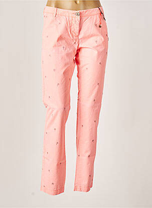 Pantalon chino tissage popeline taille normale rose MAISON SCOTCH femme