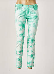Pantalon 7/8 stretch taille basse vert MAISON SCOTCH femme